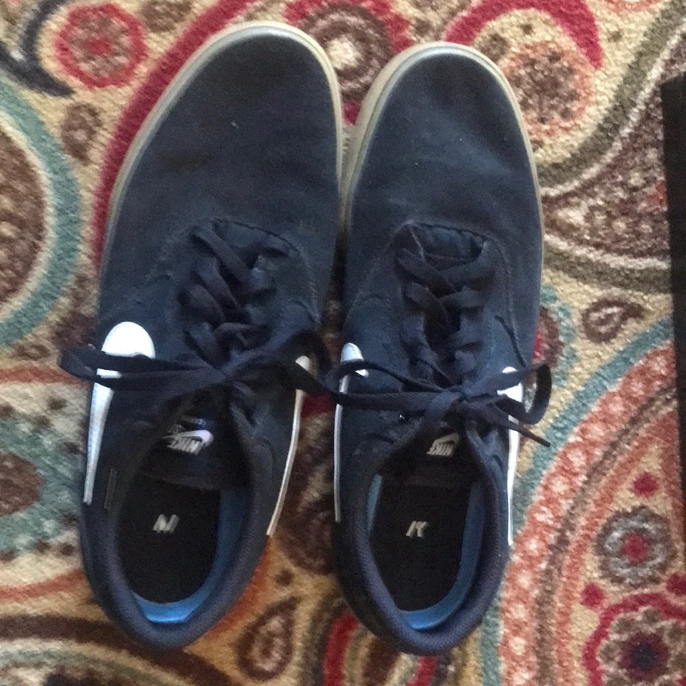 Basically new shoes. Worn only two or three times. No visible damage